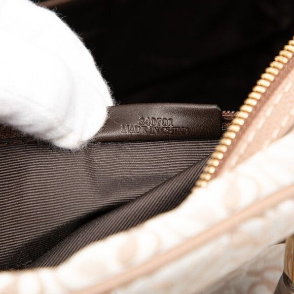 Loewe Anagram Pink Beige White Canvas Leather